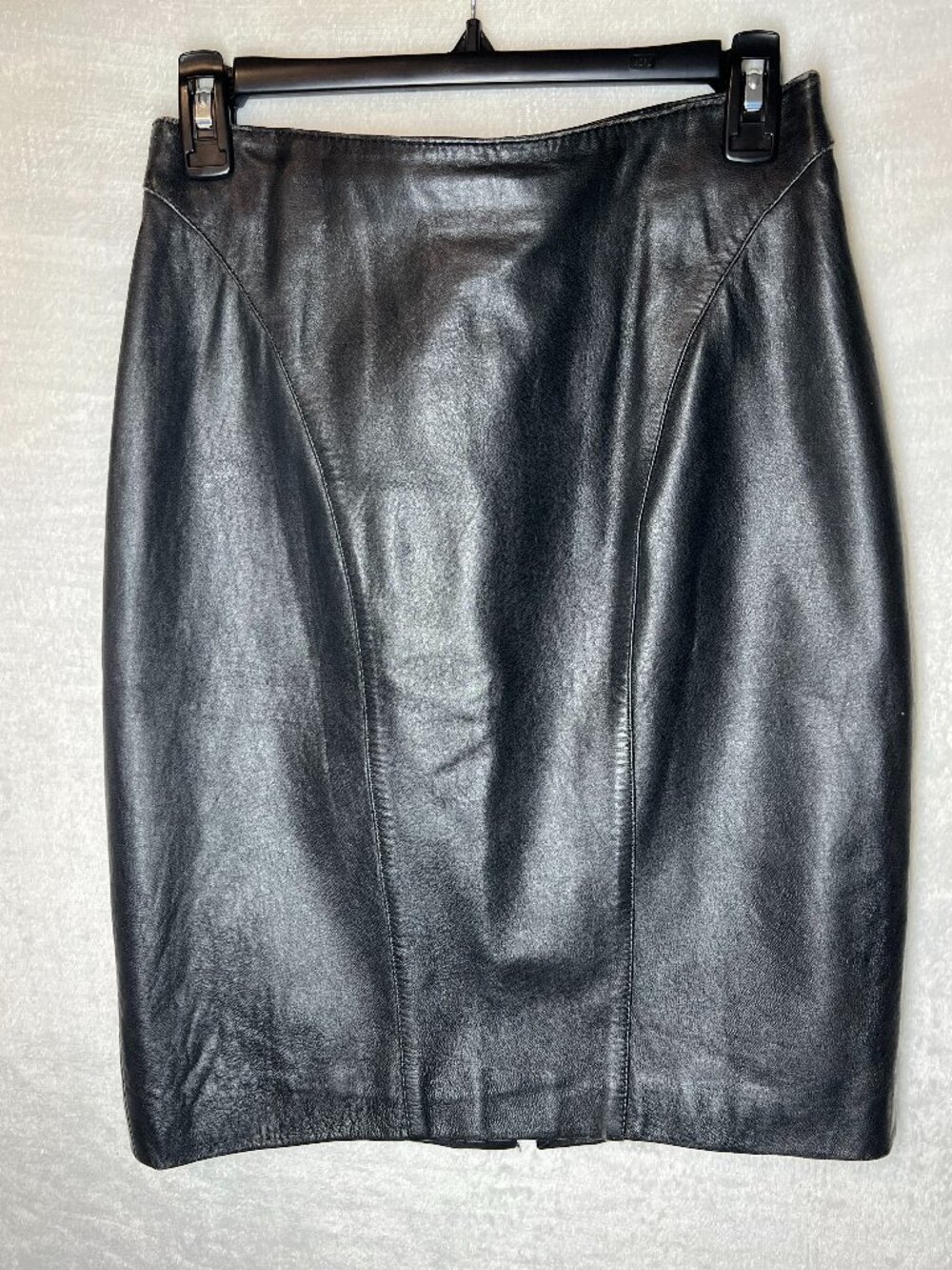 Casual Corner Womens Black Leather Skirt Sz 6
